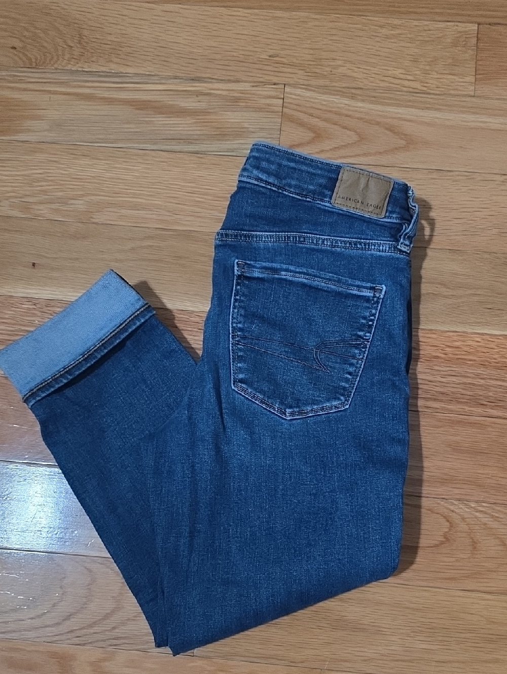 American Eagle Outfitters dark indigo stretch jeans
